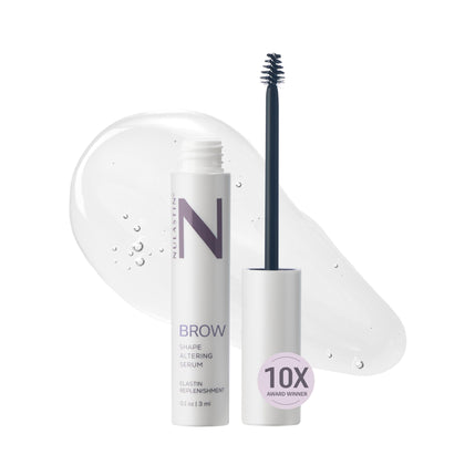 NULASTIN front packaging shows product and benefit for fuller brows