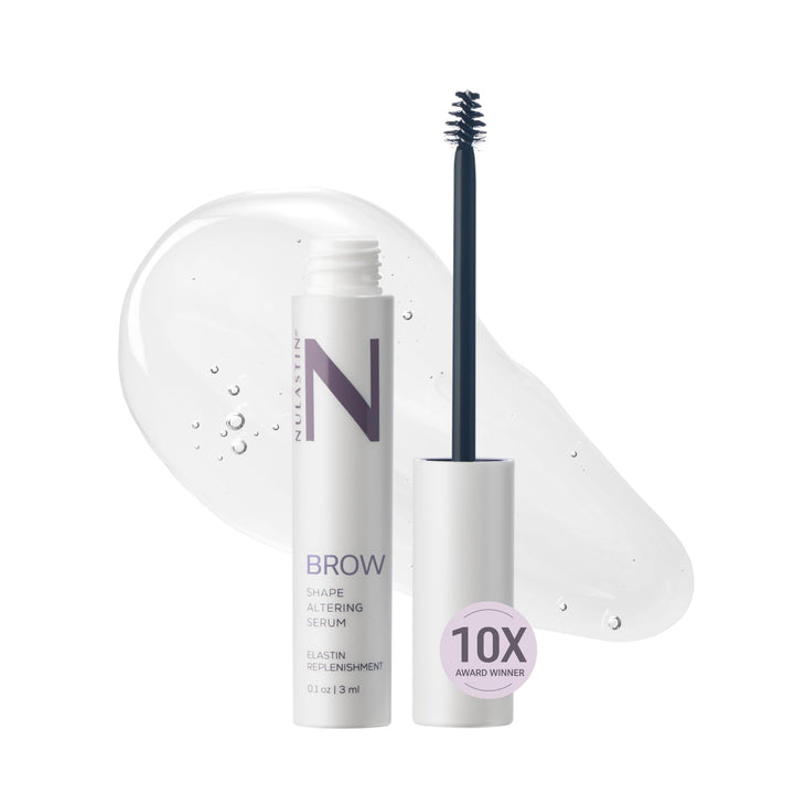 NULASTIN front packaging shows product and benefit for fuller brows
