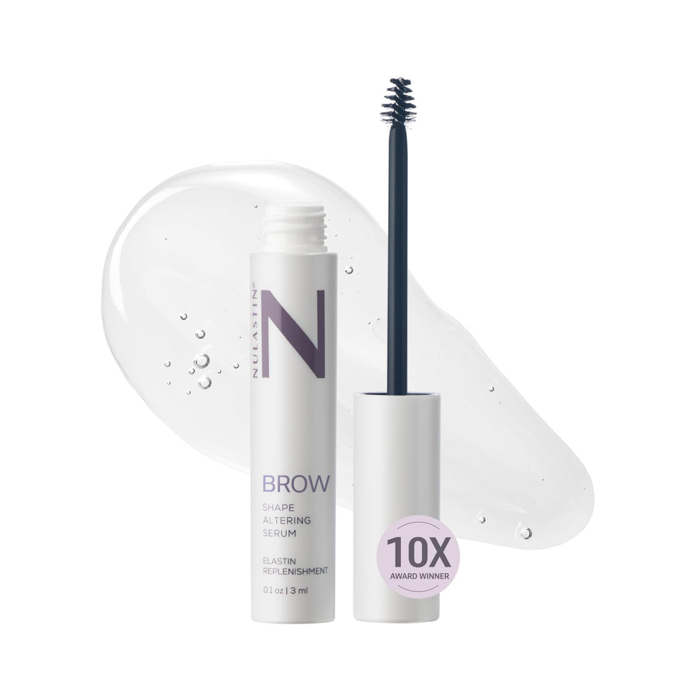 NULASTIN front packaging shows product and benefit for fuller brows