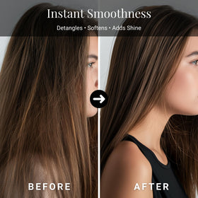 Number 4 used before flat iron showing heat protection and shine