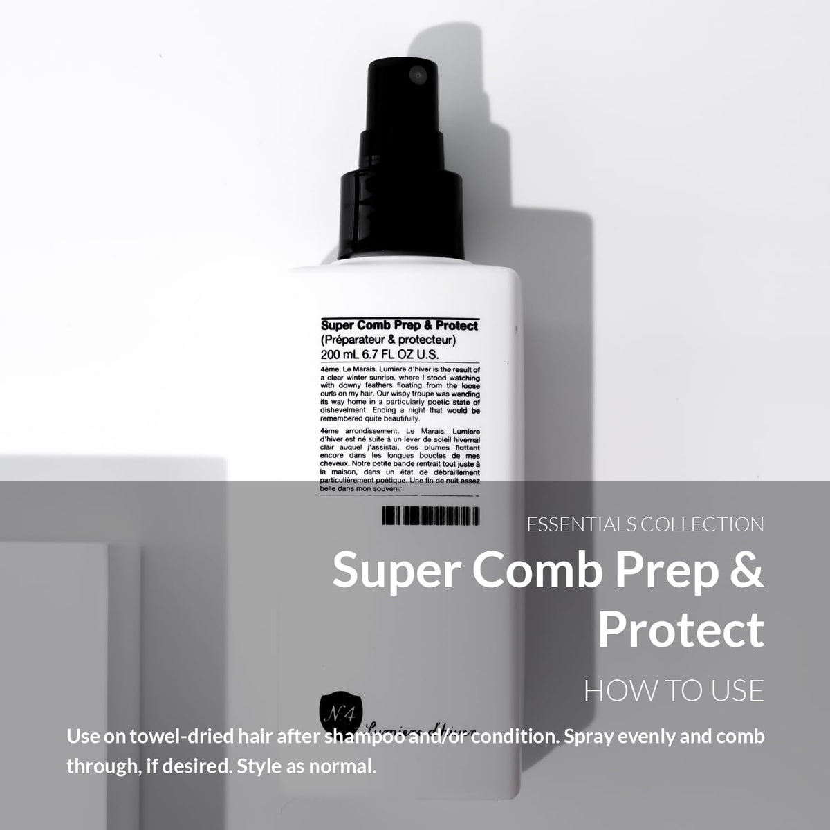Number 4 mist texture close-up demonstrating lightweight conditioning