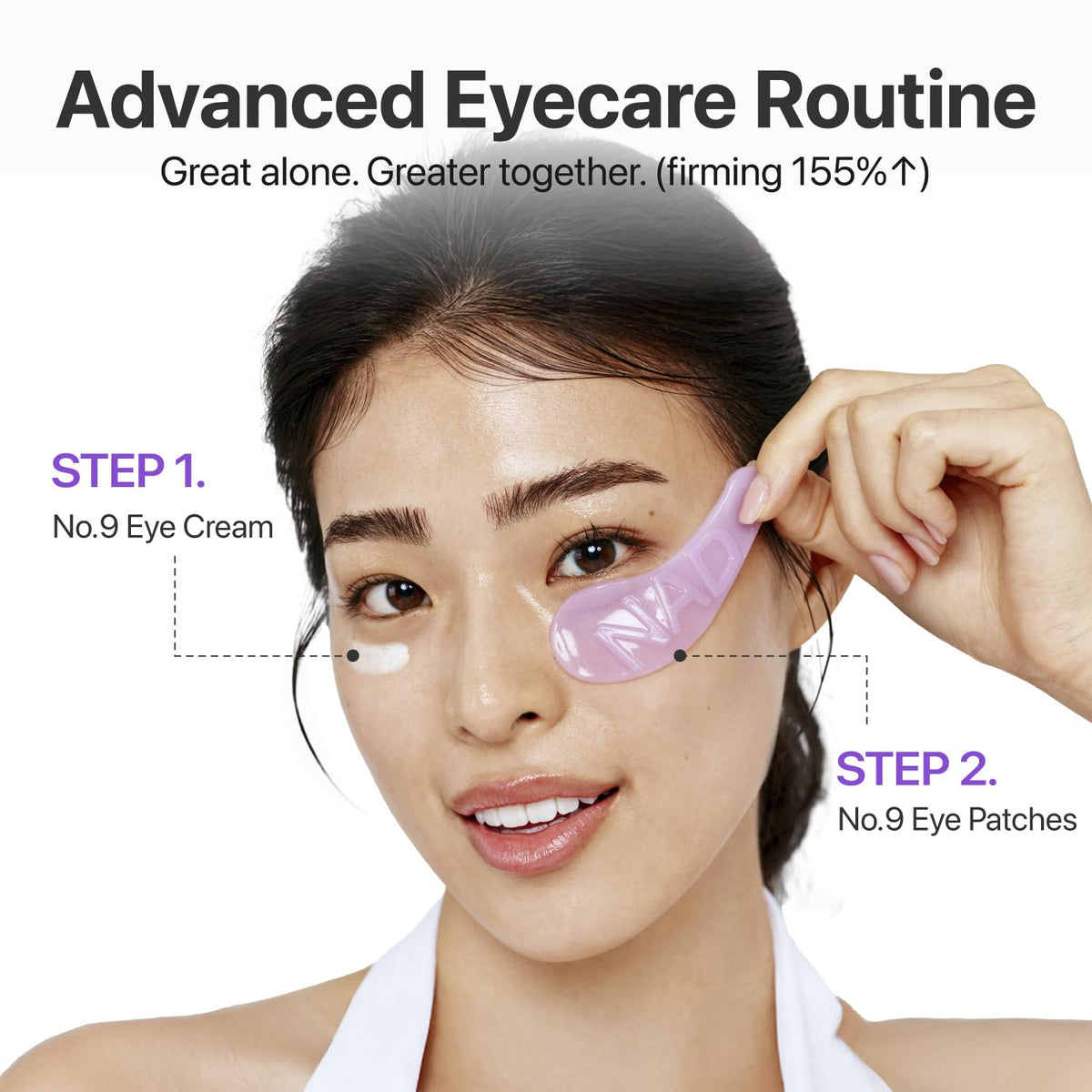 numbuzin before and after makeup prep depicting smoother under-eye finish