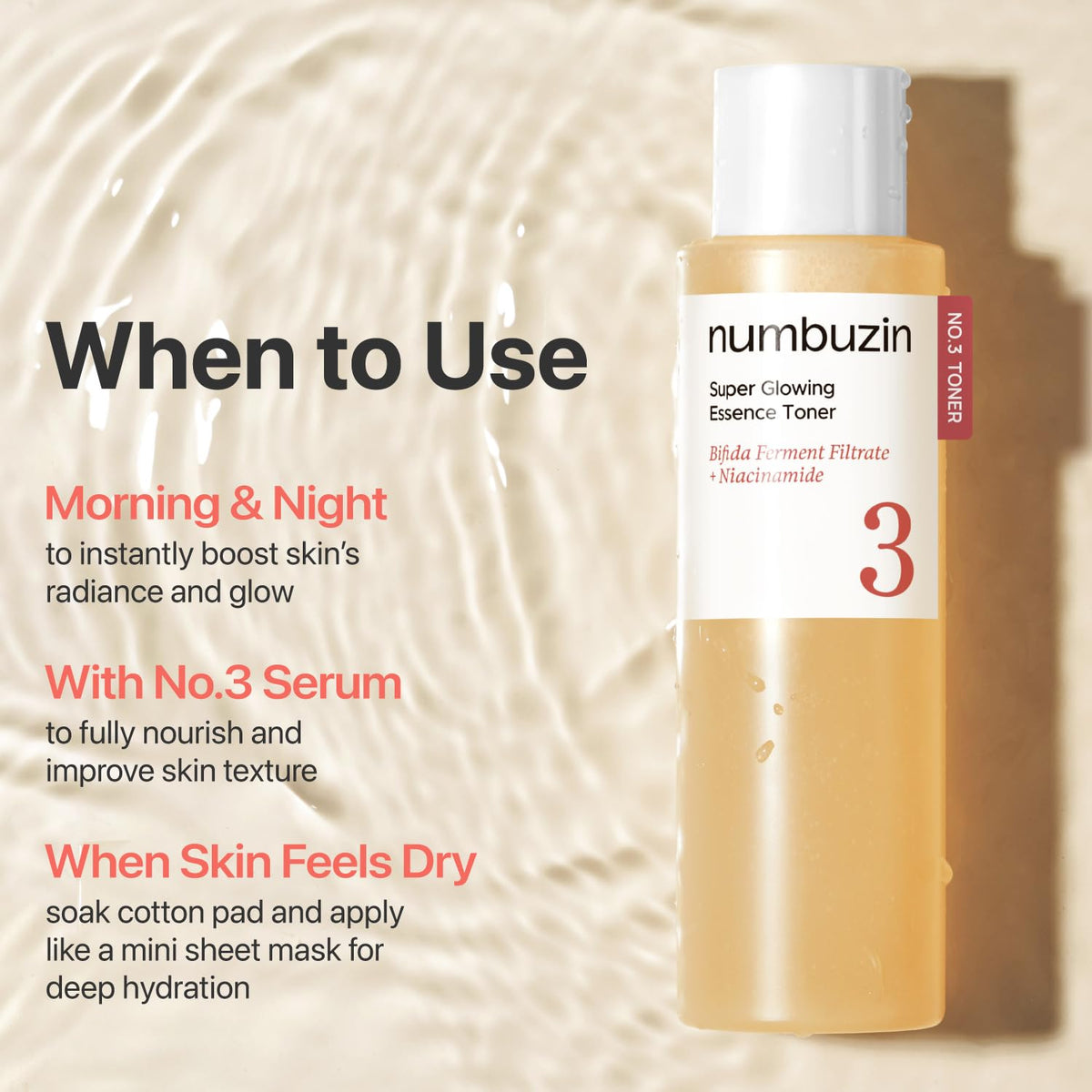 numbuzin bottle on vanity lifestyle portraying daily routine convenience