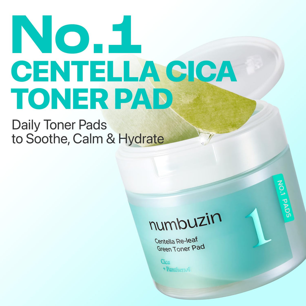 numbuzin double-sided pad close-up showing texture and dual benefits