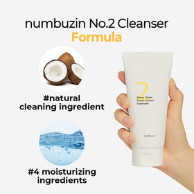 numbuzin foam being massaged on face for deep pore cleansing