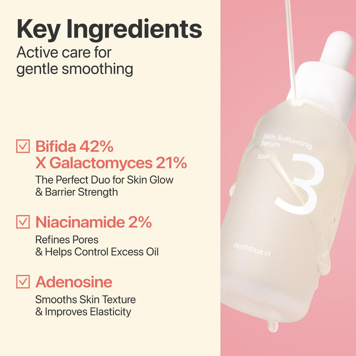 numbuzin texture on hand showing watery serum absorption benefit