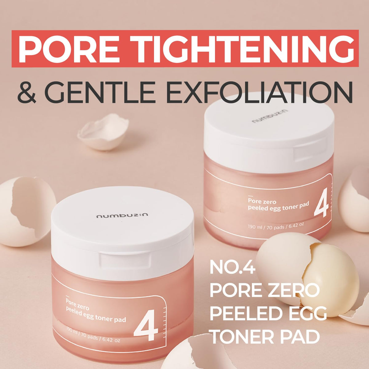 numbuzin pad saturated with solution highlighting gentle exfoliation action