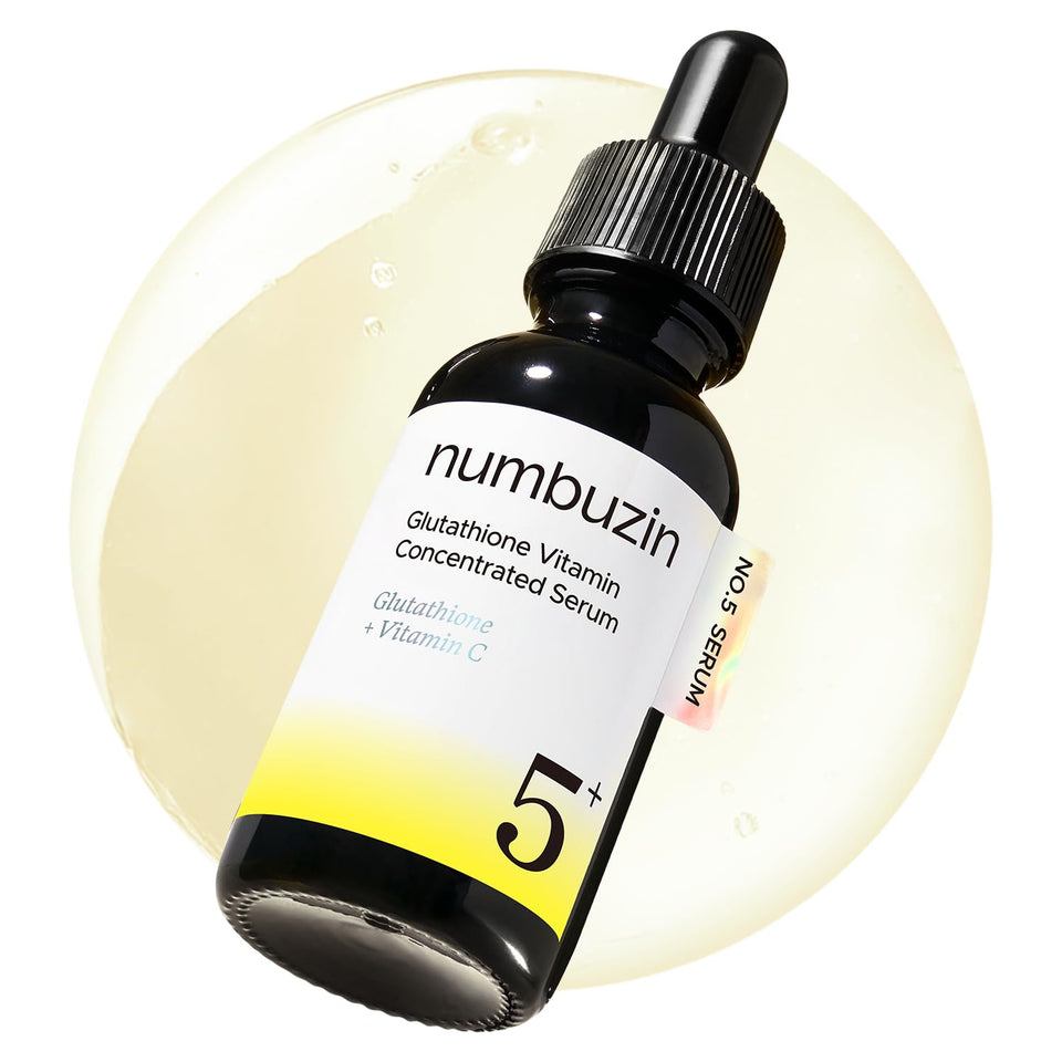 numbuzin No.5 front bottle showing sleek design and quick-absorbing benefit