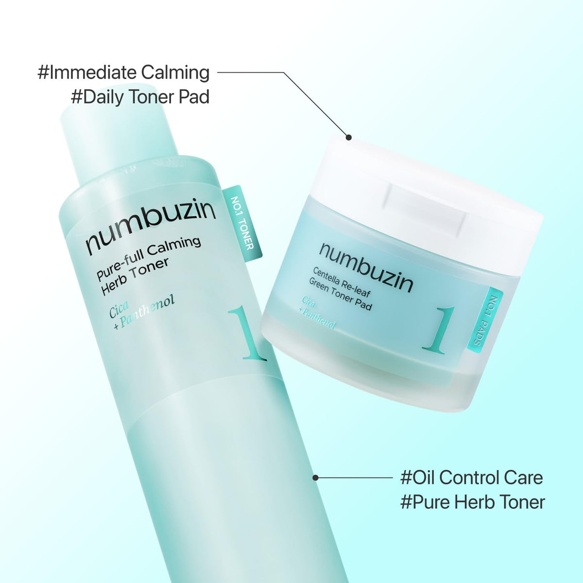 numbuzin on shelf with plants evoking natural calming skincare benefit