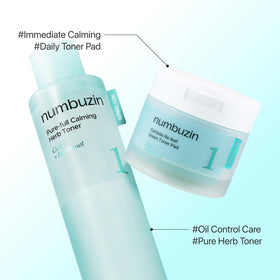 numbuzin on shelf with plants evoking natural calming skincare benefit