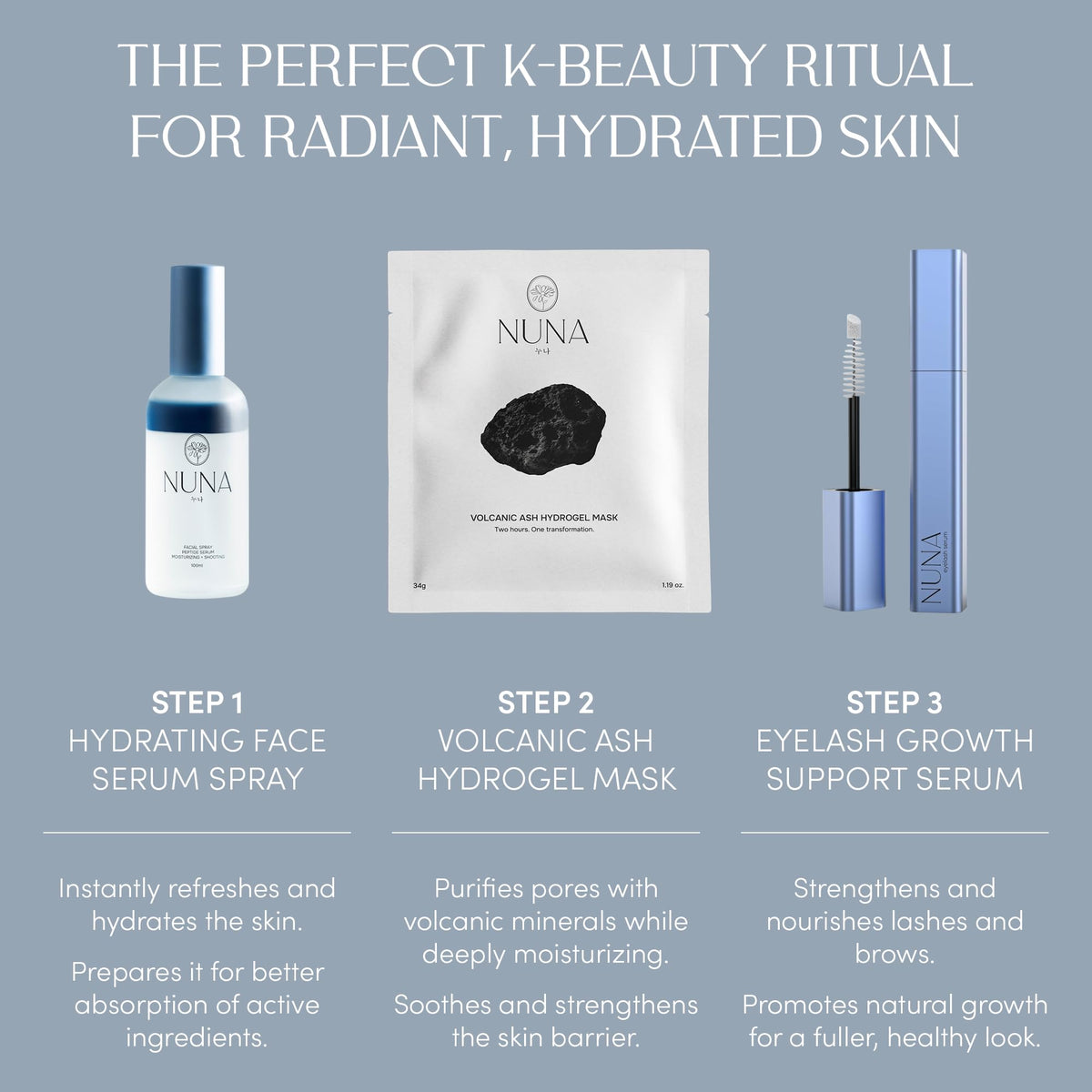 NUNA lifestyle vanity shot showing serum as part of daily beauty routine