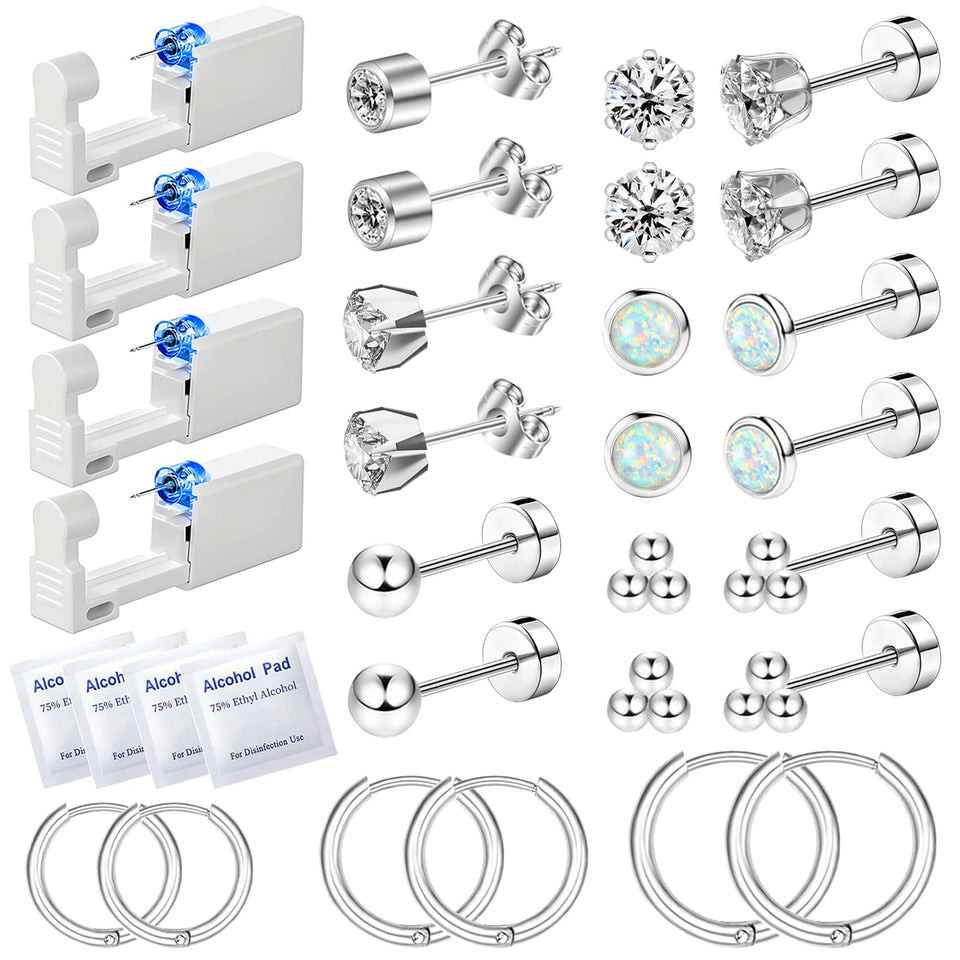 Nunpag front packaging showing complete 26-piece piercing kit for convenience