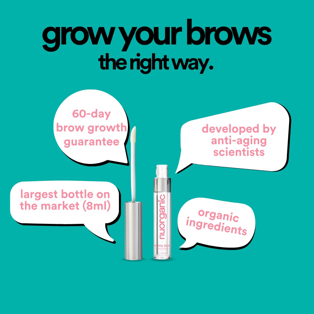 NuOrganic Cosmic Brow ingredient label highlighting plant stem cell technology