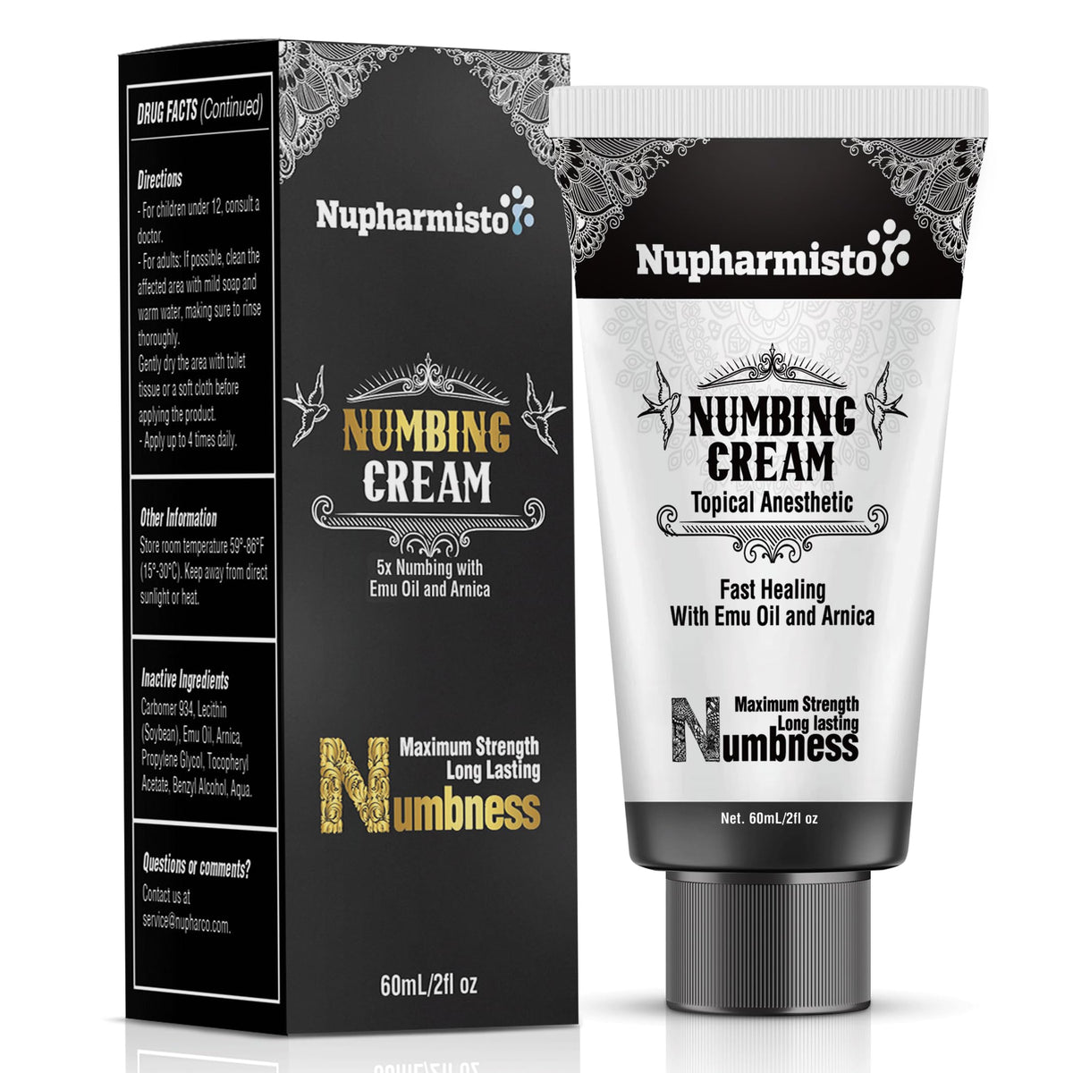 Nupharmco front packaging showing 60ml tube and product name for clear identification