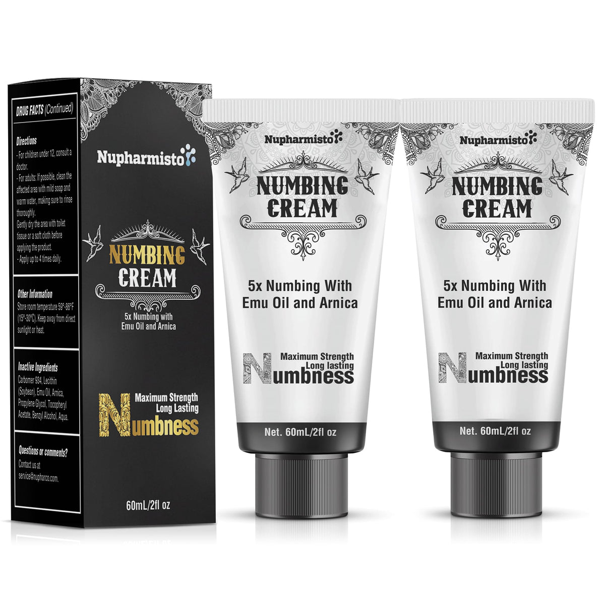 Nupharmco front packaging showing tube and branding for fast relief