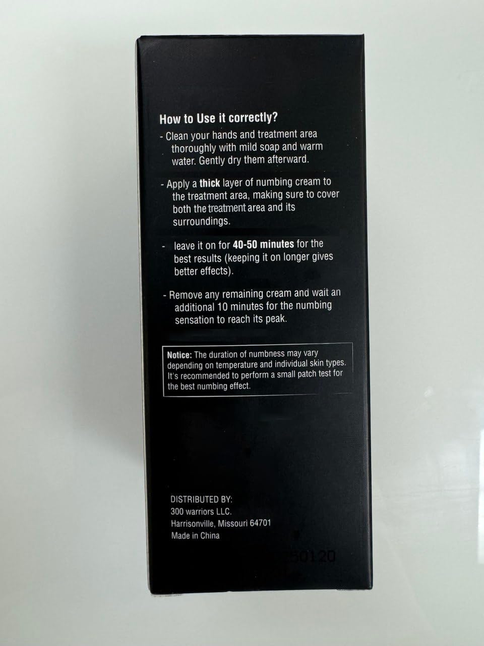 Nupharmco size comparison beside hand showing 120ml practical scale