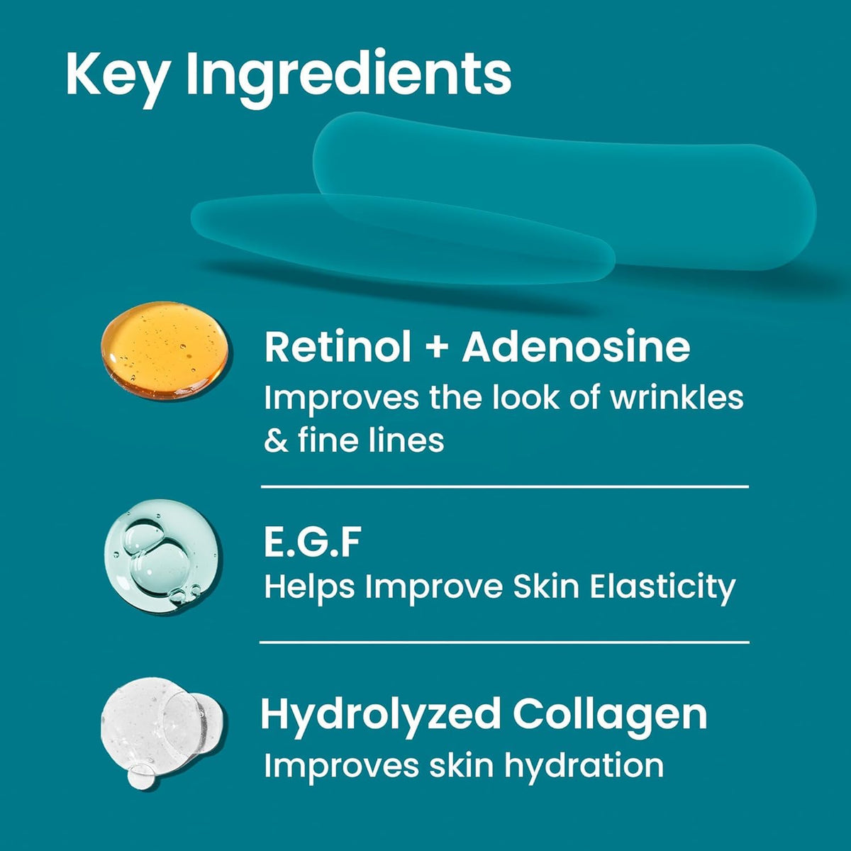 NURIVE ingredient display highlighting retinol collagen hyaluronate