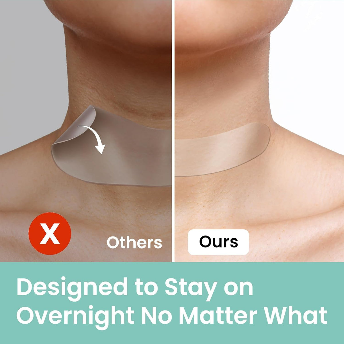 NURIVE patch on neck line showing targeted wrinkle support