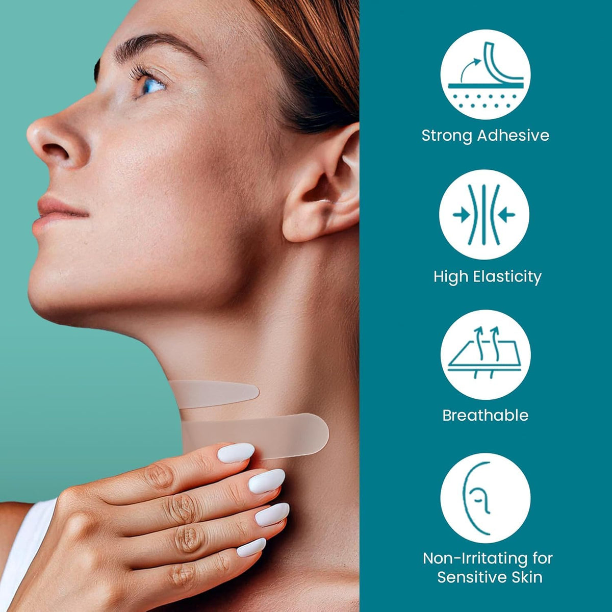 NURIVE patch applied under eye demonstrating smoothing effect