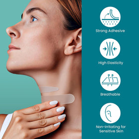 NURIVE patch applied under eye demonstrating smoothing effect