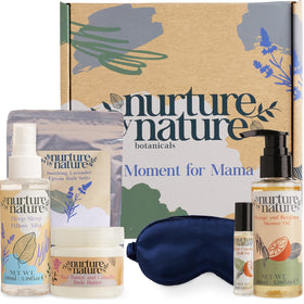 Nurture by Nature gift box front view showing full spa set, promotes thoughtful gifting