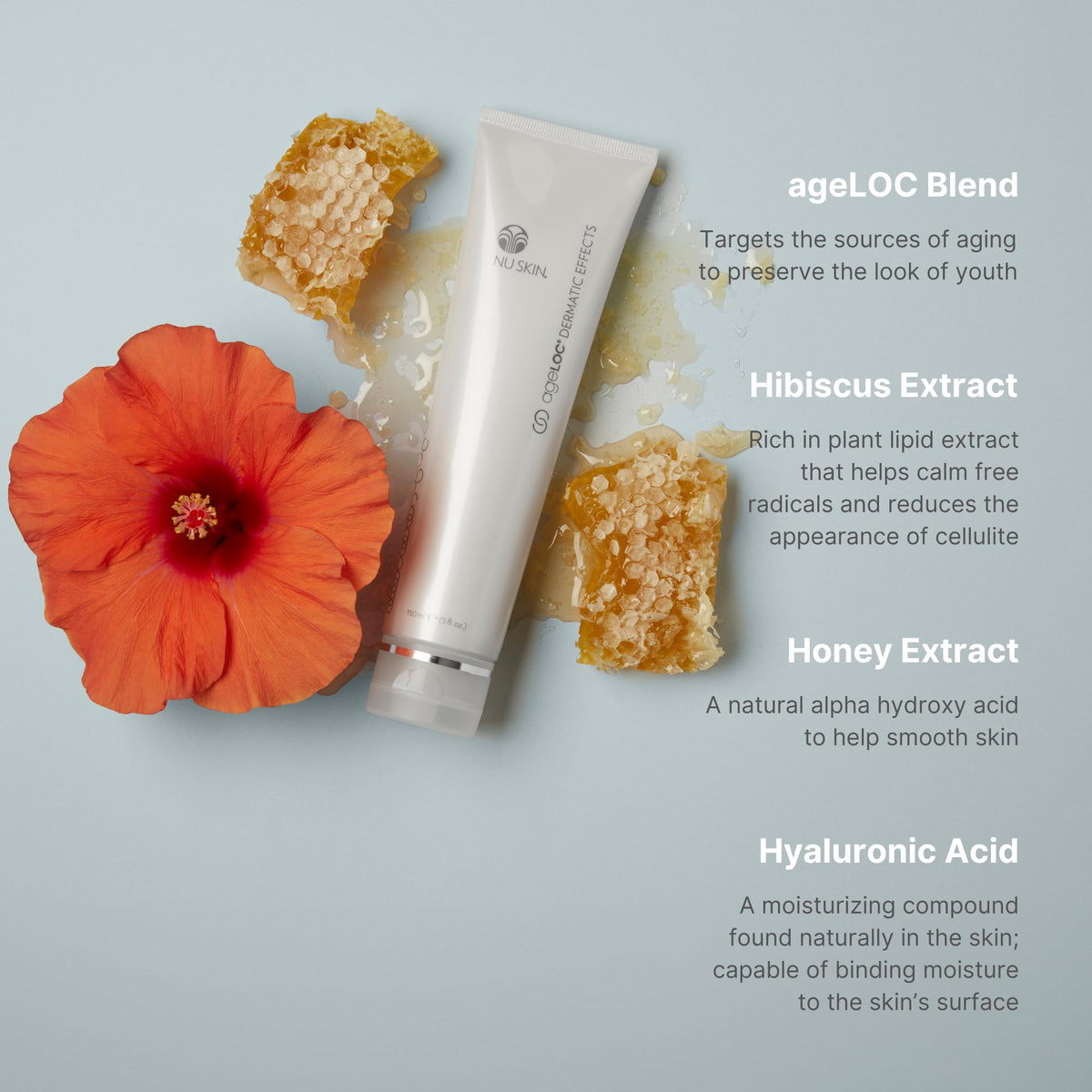 Nu Skin application on arm demonstrating coverage and visible smoothing benefit