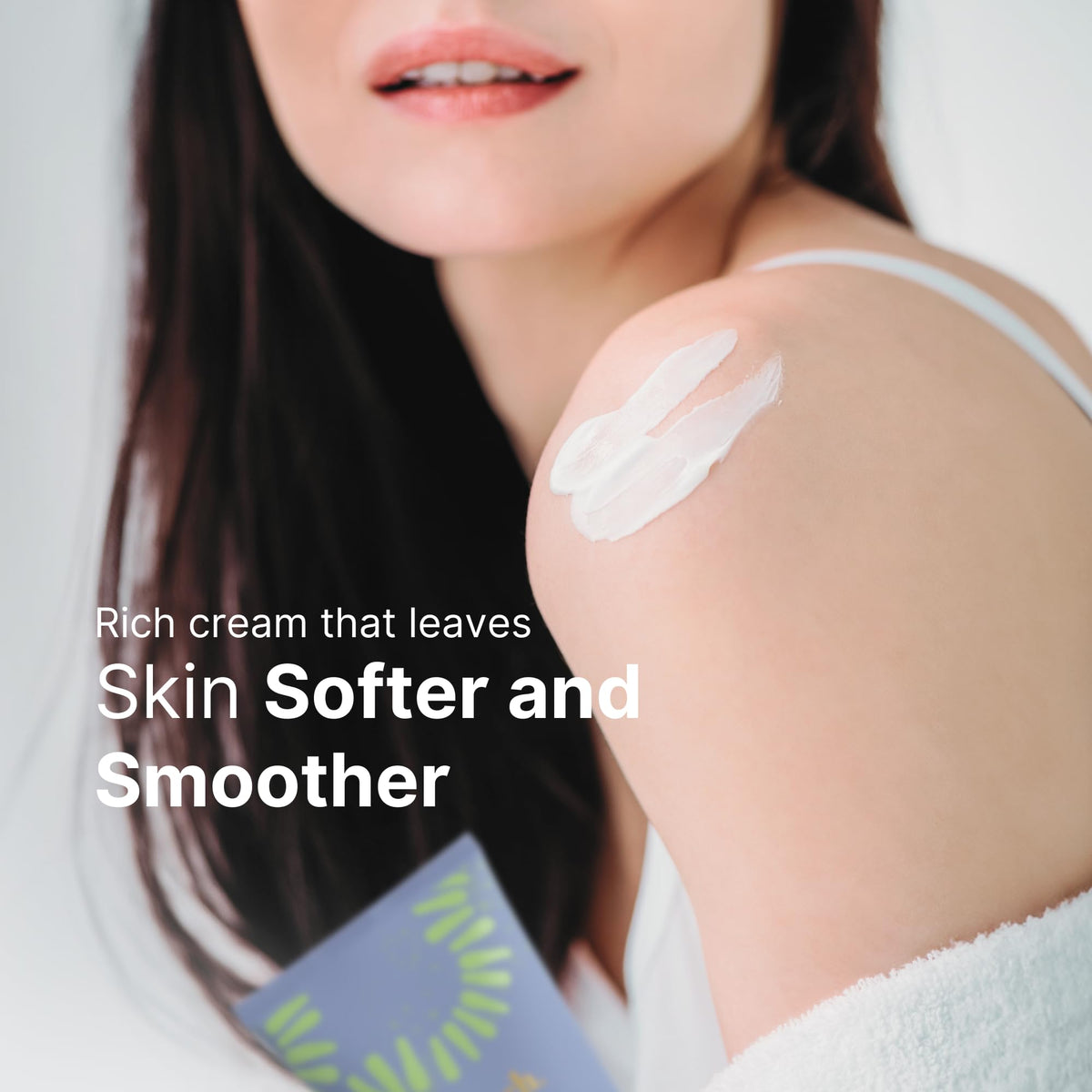 Nu Skin cream being smoothed on hand to show immediate softening benefit