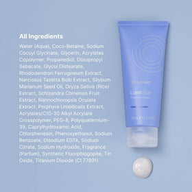 Nu Skin tube next to hand illustrating 2.5 fl oz size for portability