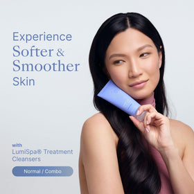 Nu Skin texture swatch on skin showing gentle foam and smooth LumiSpa glide