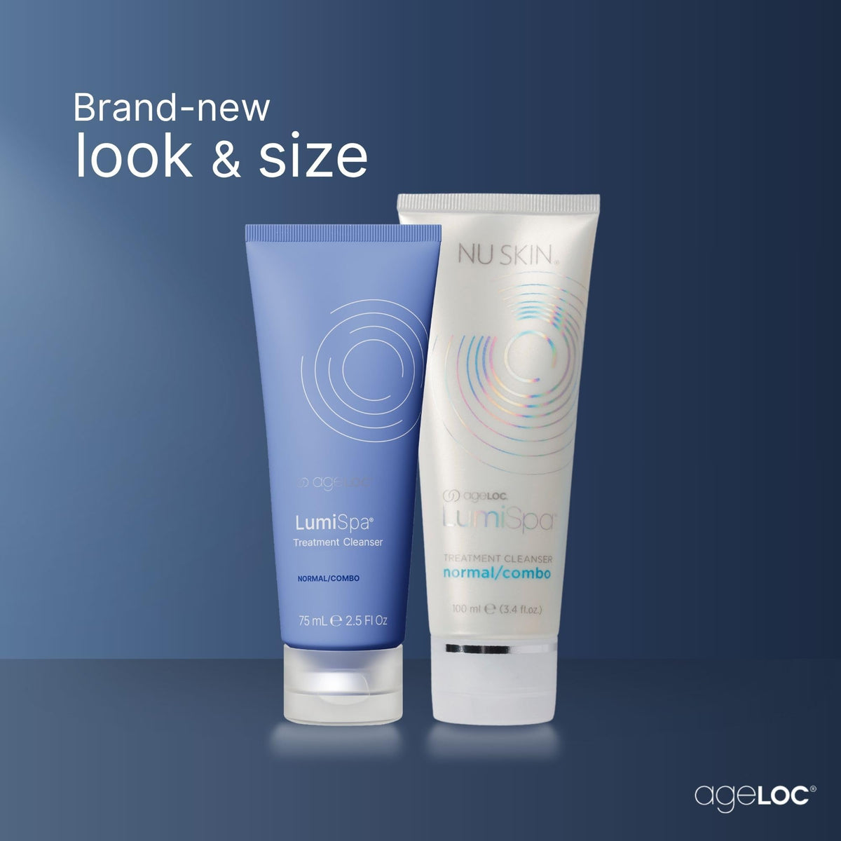 Nu Skin tube cap detail demonstrating easy dispensing and travel-friendly design