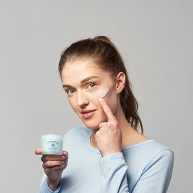 Nu Skin pillow glow application on hand demonstrating easy spreadability and hydration