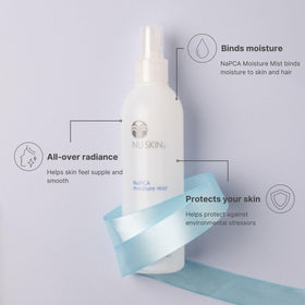 Nu Skin droplet on skin surface showing lightweight texture and rapid absorption benefit