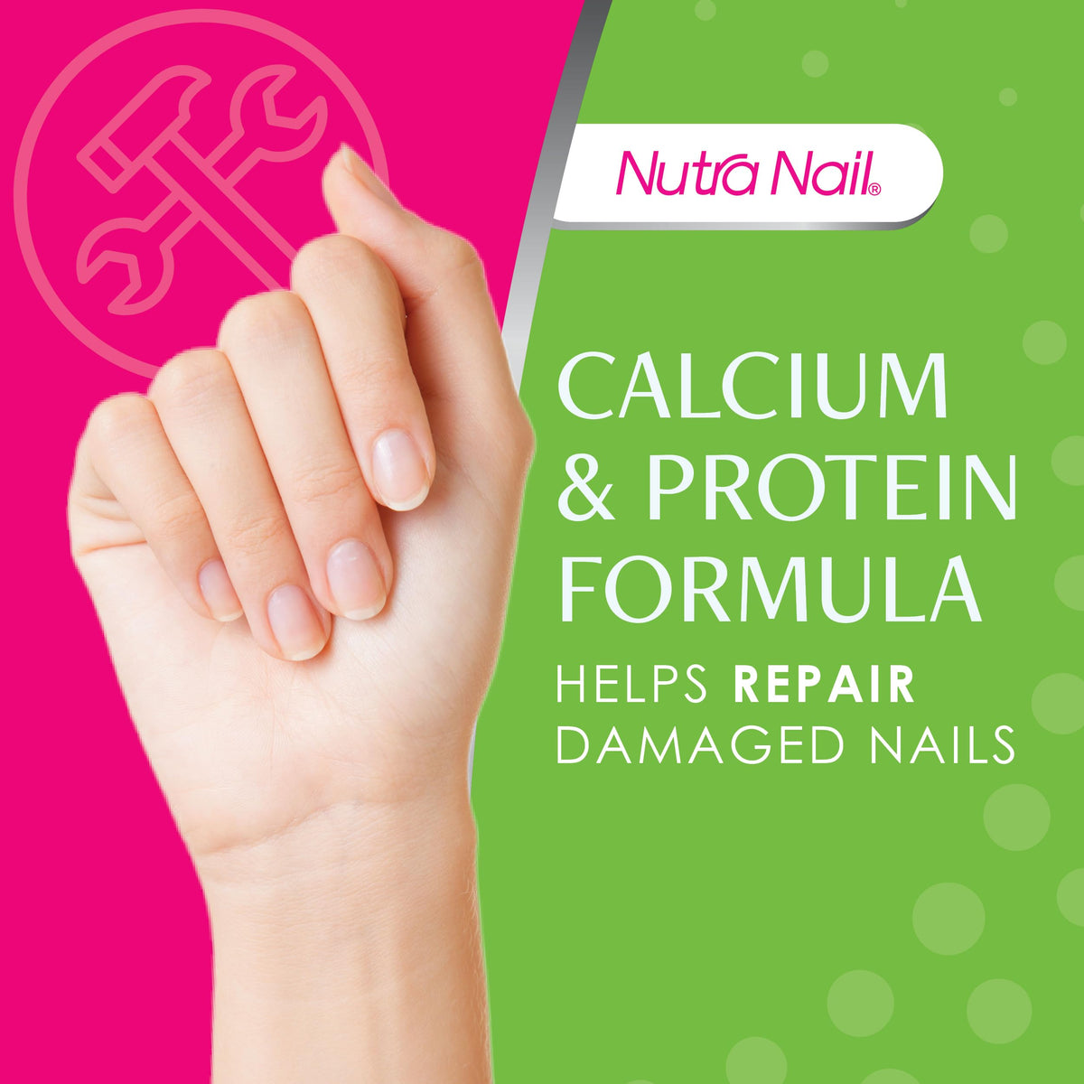 Nutra Nail serum texture on fingertip highlighting fast absorption