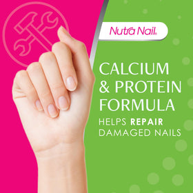 Nutra Nail serum texture on fingertip highlighting fast absorption
