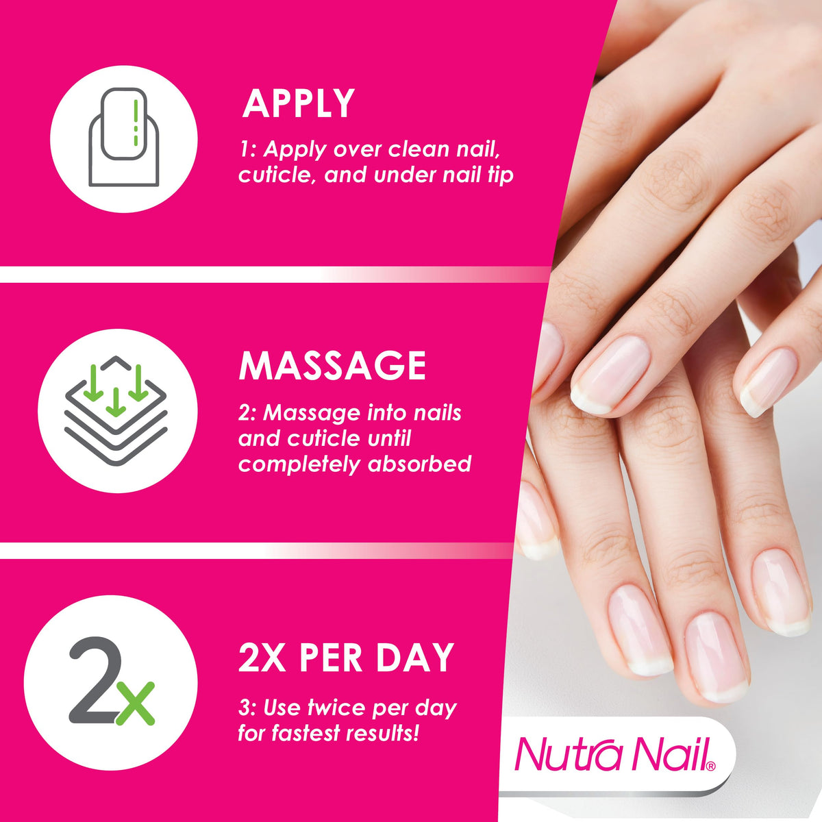 Nutra Nail two-pack on bathroom counter suggesting daily routine convenience