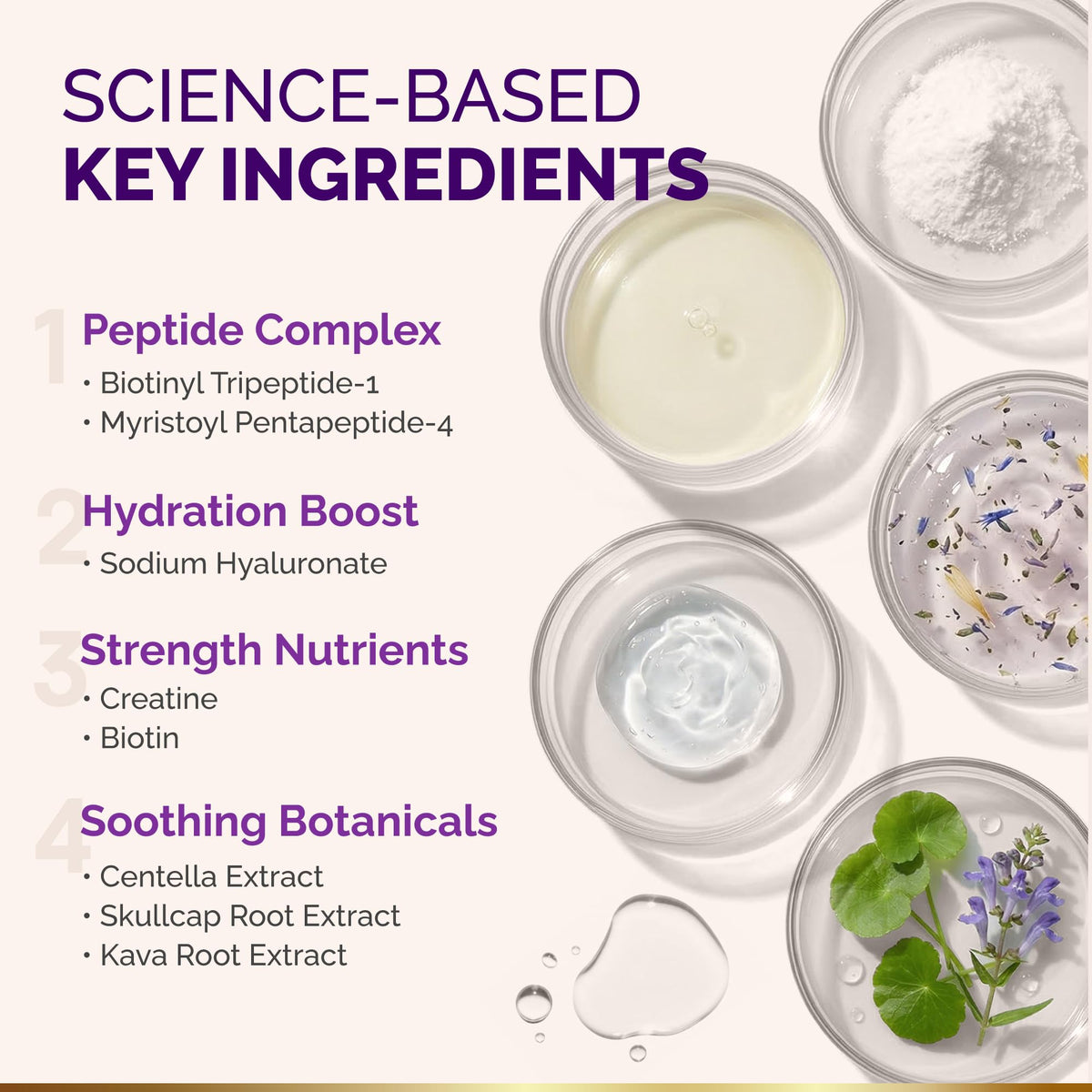 NUTRAHARMONY clear serum droplet close-up highlighting quick-absorbing texture benefit