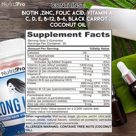 Open NutraPro bottle with spoonful of gummies displaying serving idea