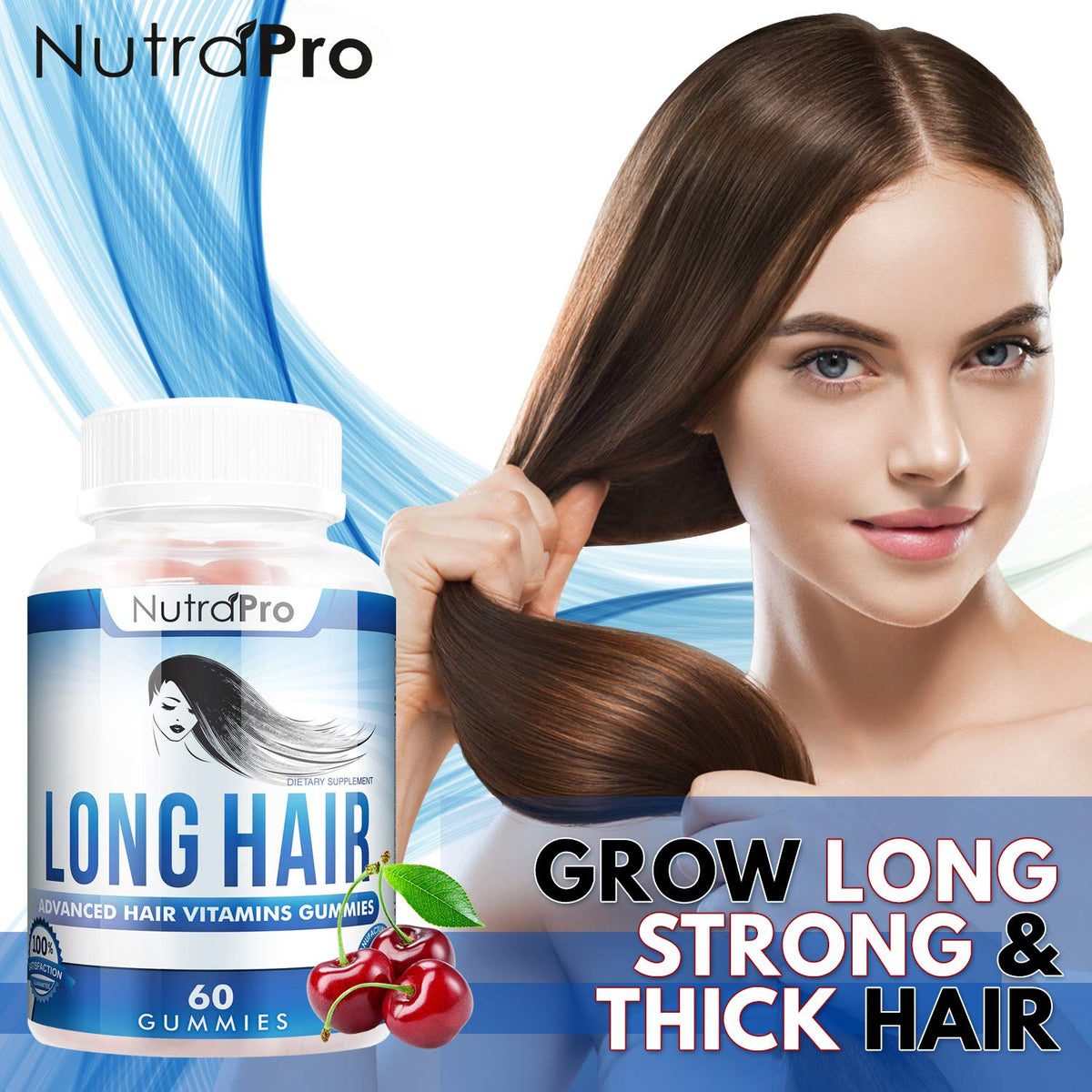 NutraPro gummy close-up texture highlighting chewable cherry pieces