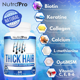 NutraPro supplement label ingredient list, clarifies biotin keratin collagen blend