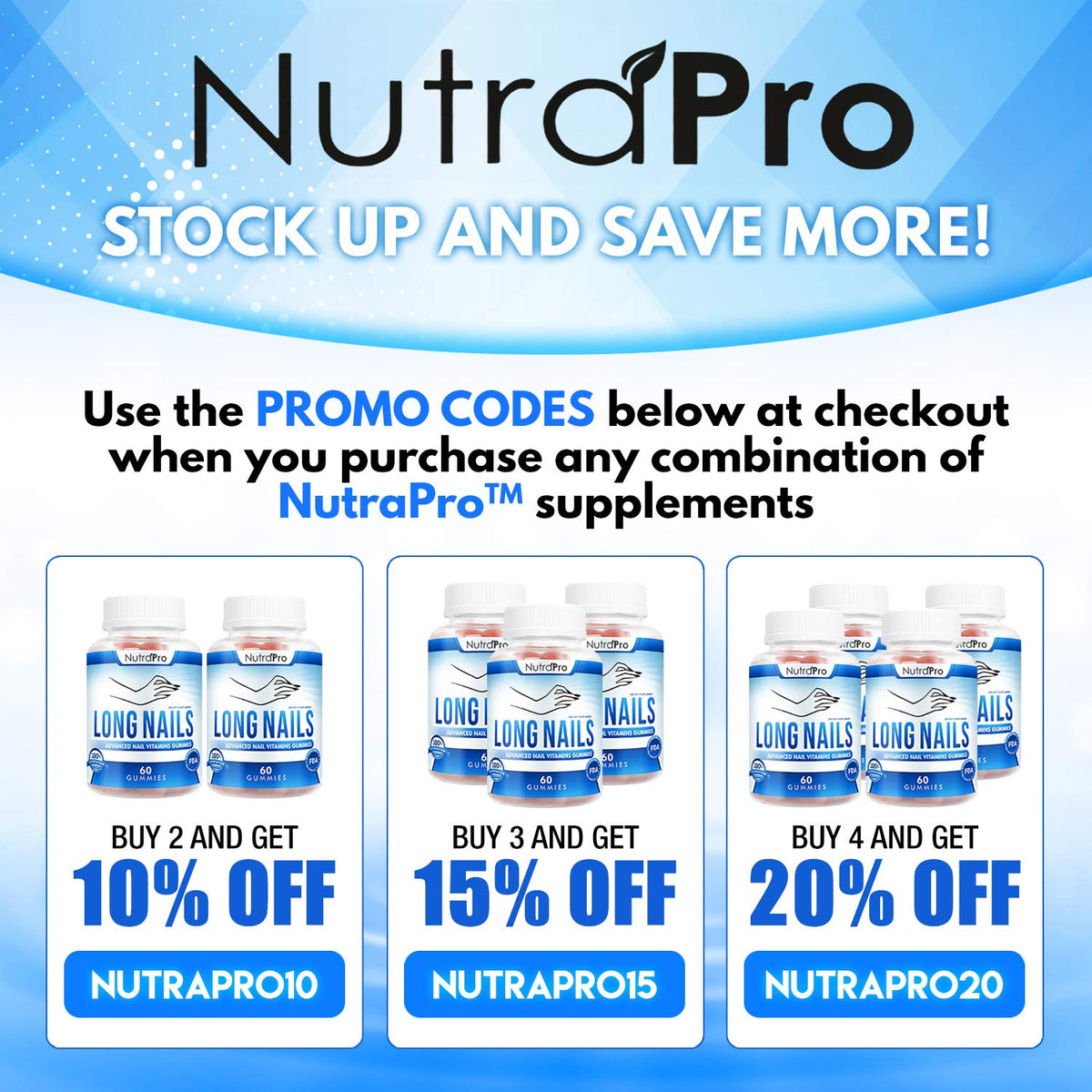 person with painted nails holding NutraPro bottle showing improved nail presentation benefit