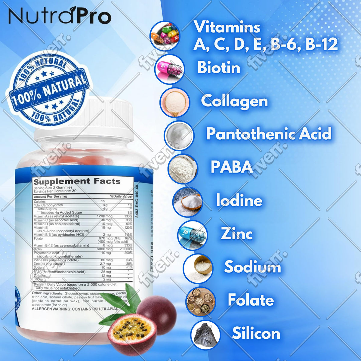 hand holding NutraPro gummy for scale showing correct serving size benefit