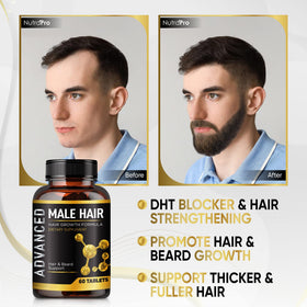 NutraPro before and after hair texture comparison demonstrating fuller hair