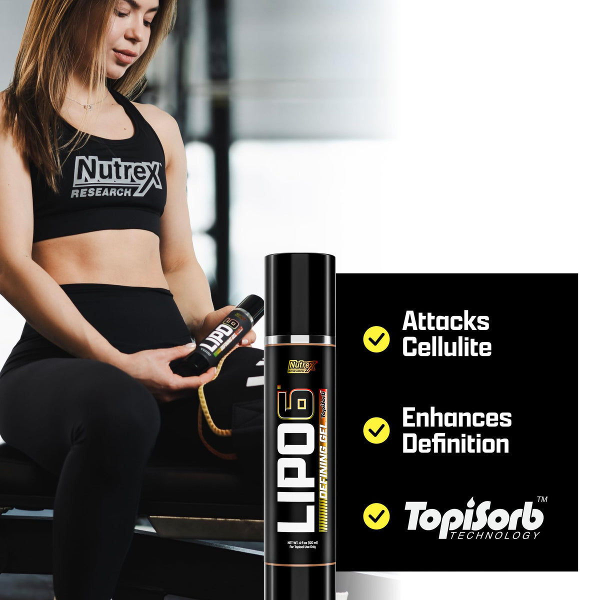 Nutrex Research Lipo-6 applied to stomach demonstrating targeted heat