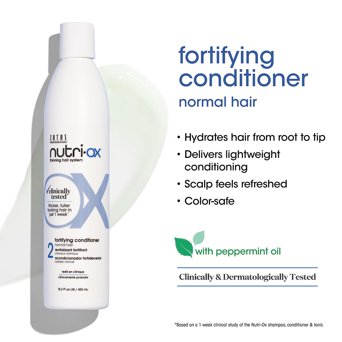 NUTRI-OX creamy conditioner texture demonstrating lightweight spread