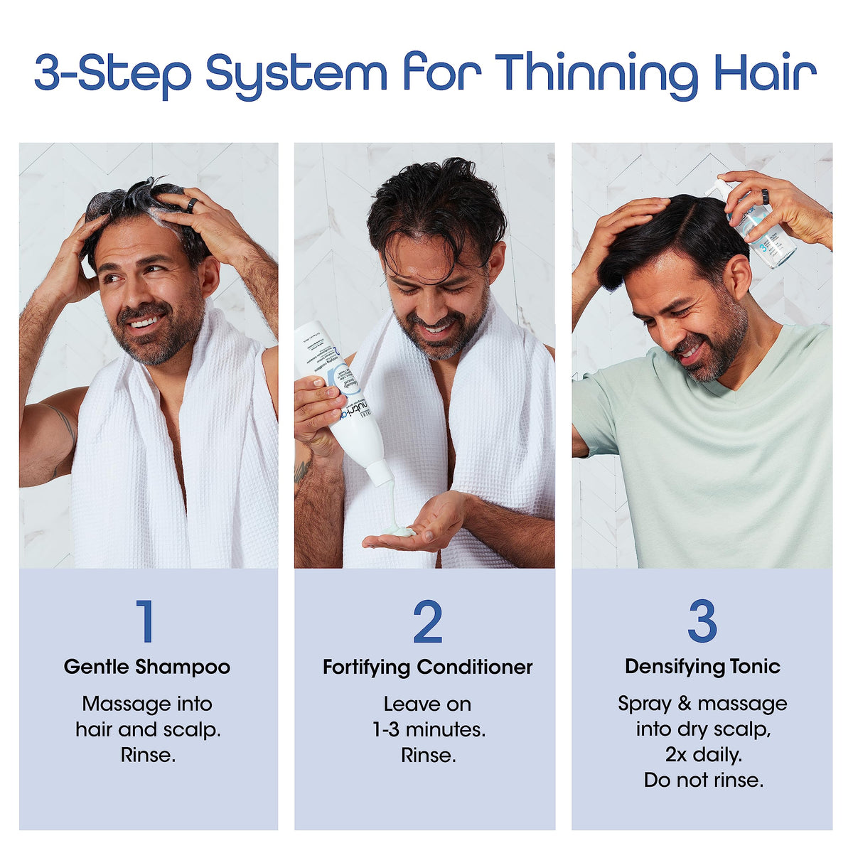 NUTRI-OX applied to scalp demonstrating targeted use for fuller-looking hair