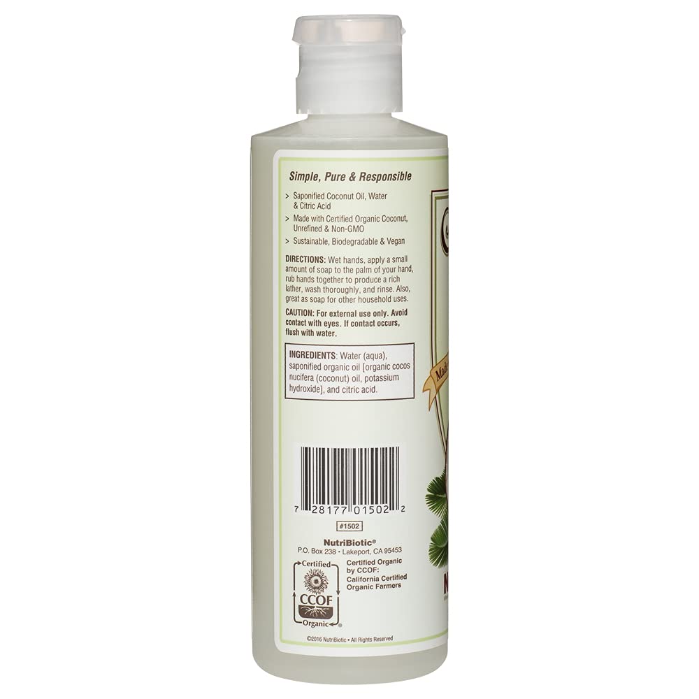 NutriBiotic coconut soap close-up lather demonstrating rich foam for gentle cleansing