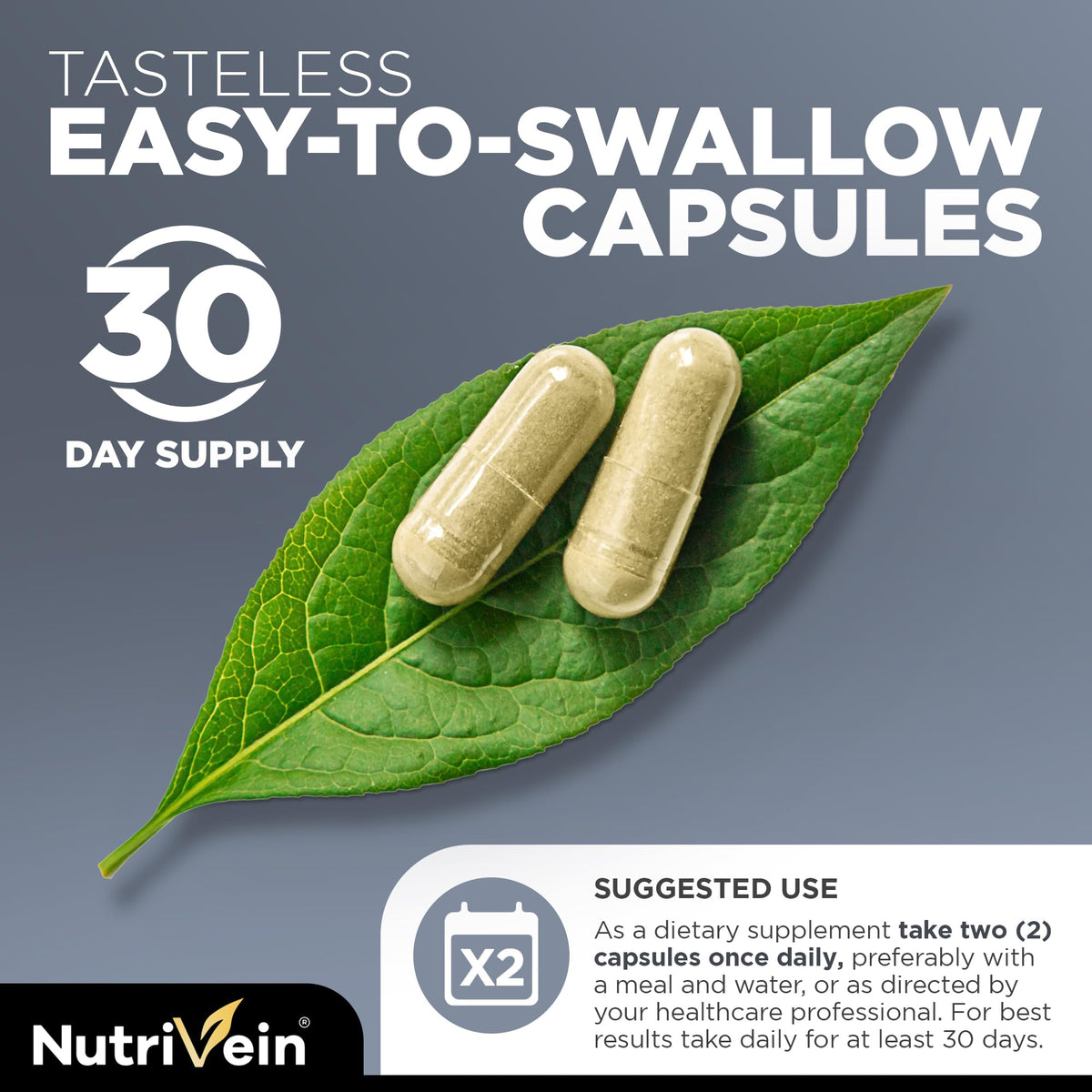 Nutrivein bottle on bathroom counter showing compatibility with daily routine