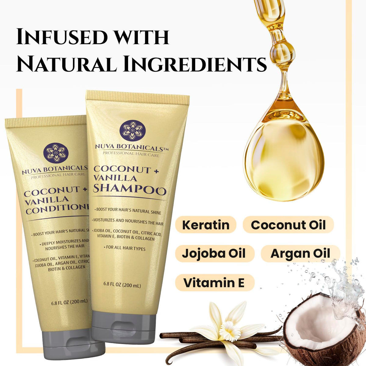 Nuva Botanicals shampoo texture demonstrating creamy lather for gentle cleansing