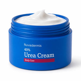 NUVADERMIS front packaging showing 40% urea cream and benefits