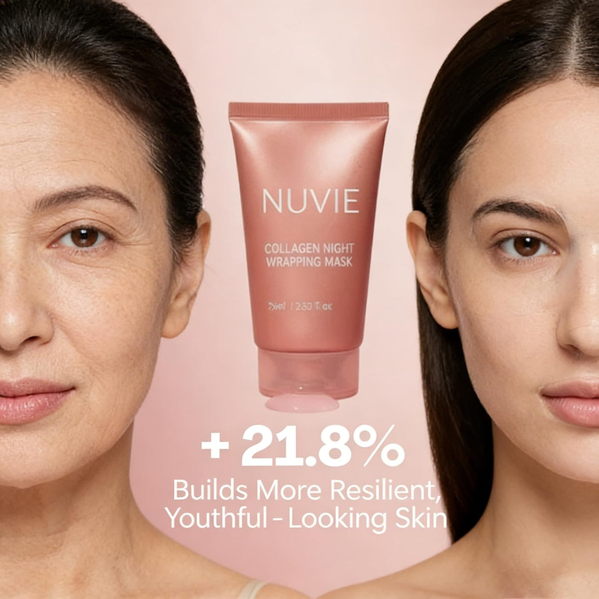 Nuvie mask being peeled off in morning showing easy residue-free removal